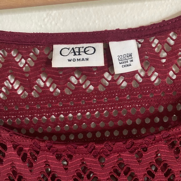 Burgundy Cato Lace Over Dress/Cover Up - Picture 3 of 6